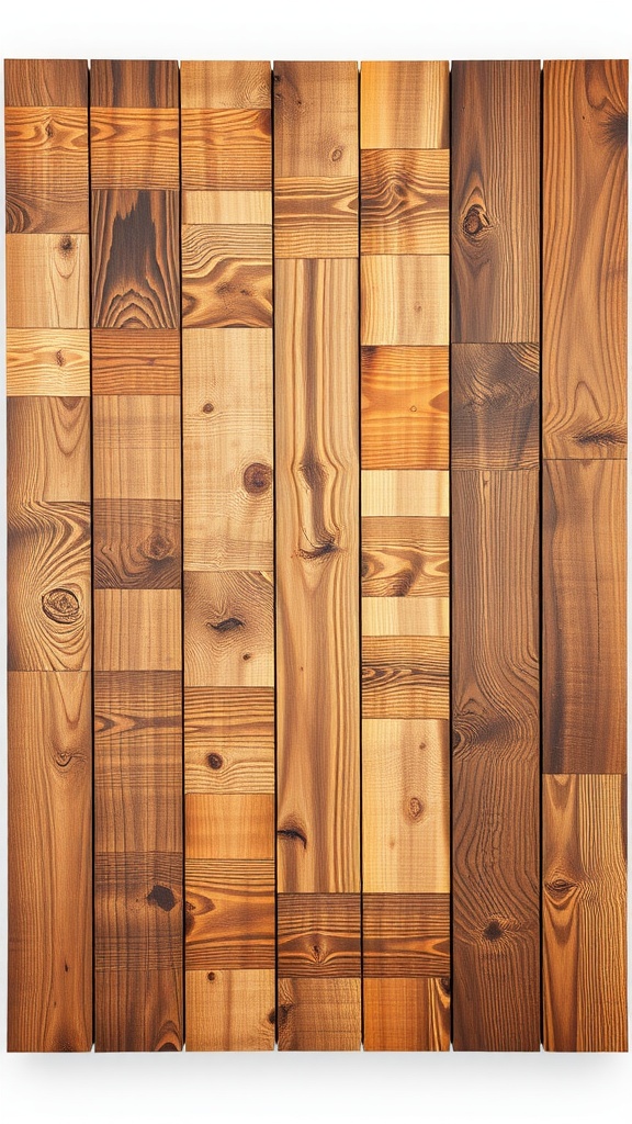 Wooden wall art made from reclaimed wood planks